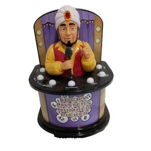 Vintage Lucky Lottery Number Picker Talking Genie Machine Novelty Animated Toy